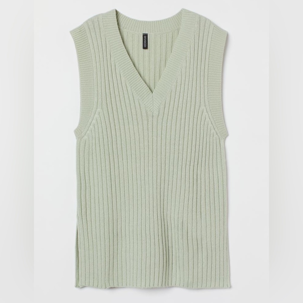 H&M Sleeveless Knit Sweater Vest - Light Green